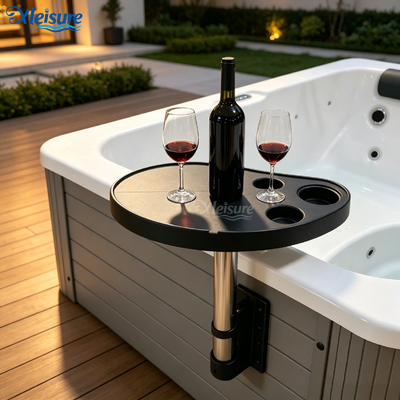 Cabinet-Mount Spa Hot Tub Table Spa Caddy, Adjustable Waterproof Hot Tub Side Table, Outdoor Spa Accessories for Bathtub Pool