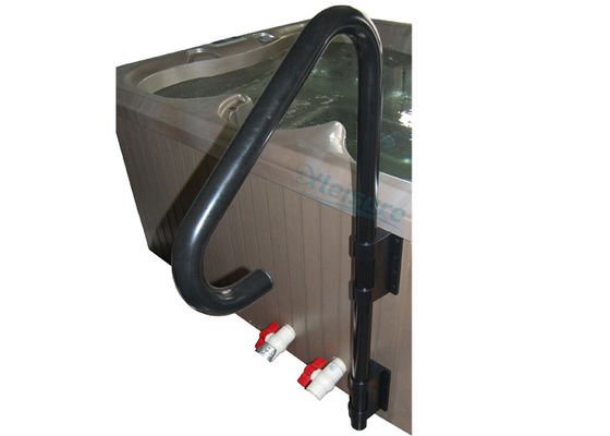 Black Hot Tub Safety Handrail, Aluminum Spa Side Accessories Cabinet-mount Installation