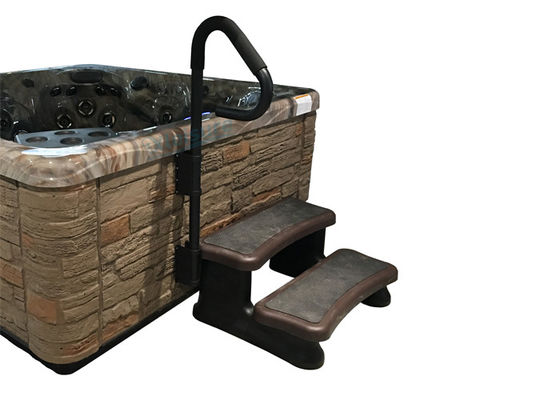 Black Hot Tub Safety Handrail, Aluminum Spa Side Accessories Cabinet-mount Installation