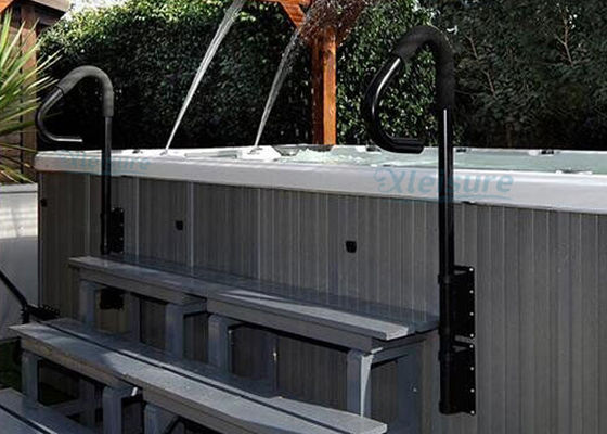 Black Hot Tub Safety Handrail, Aluminum Spa Side Accessories Cabinet-mount Installation